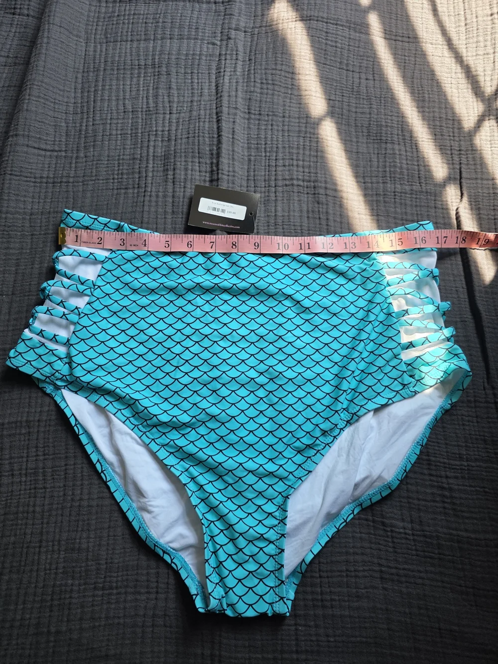 Purple & Turquoise Mermaid Scale High-Waisted Bikini Set Size 2XL NWT